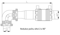 Redukce počtu větví 2 x 90°